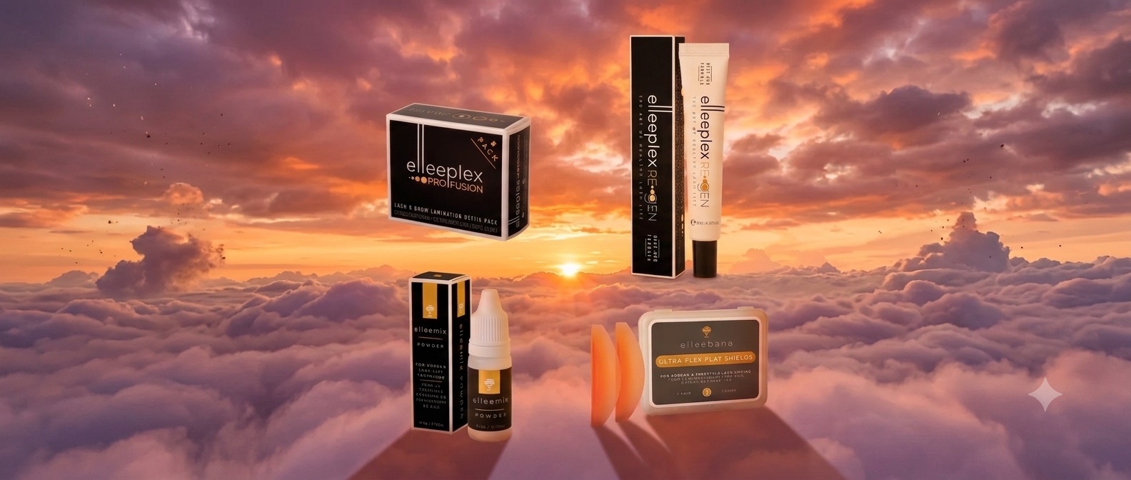 Elleeplex Profusion, ReGen, Elleemix Powder, and Ultra Flex Flat Shields for the Korean Lash Lift technique